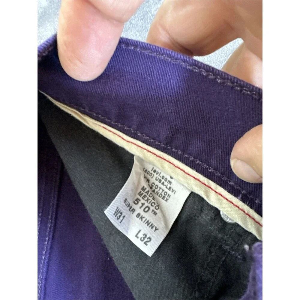 Levi’s Super Skinny 510 Purple Jeans Mens 31x32 4002 Mexico Original Black Label